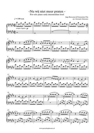 Nu Wij Niet Meer Praten (arr. Gonzalo Gimenez)