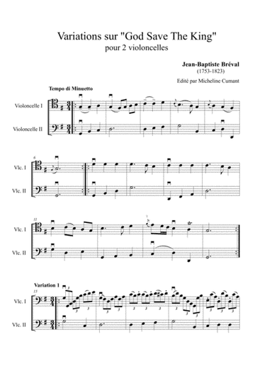 Breval, Jean-Baptiste : Variations sur "God Save The King" (arr. Cumant Micheline)