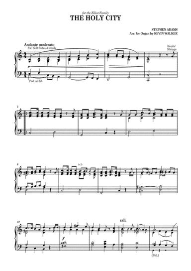 The Holy City (Jerusalem) - simplified piano/organ arrangement (arr. Kevin Walker)