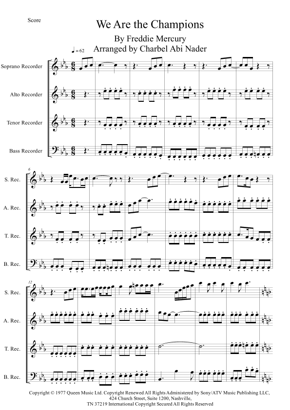 We Are The Champions (arr. Charbel ABI NADER)