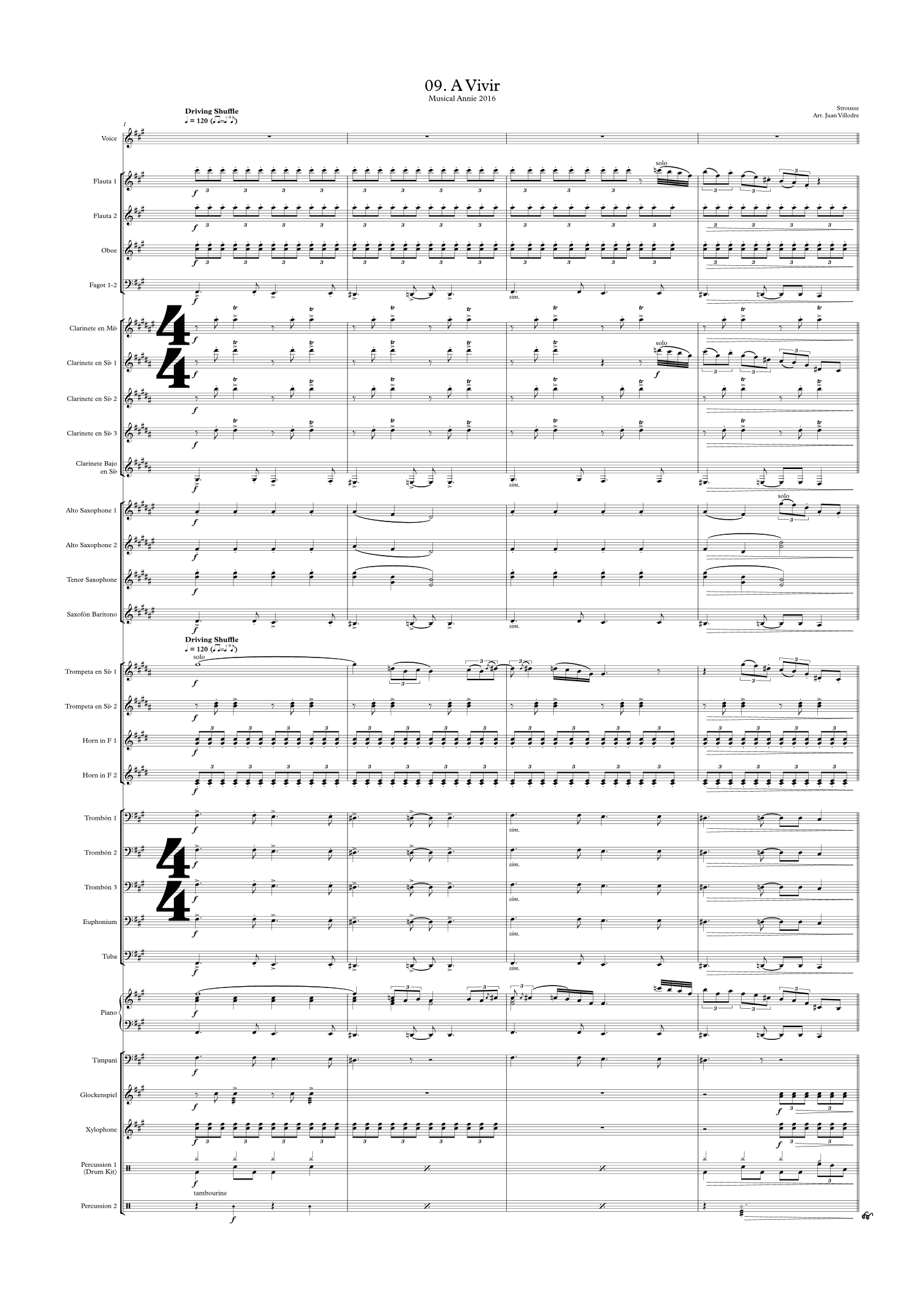 Easy Street (2014 Film Version) (arr. Juan Villodre)
