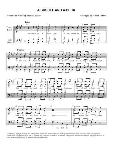A Bushel And A Peck (arr. Walter Latzko)