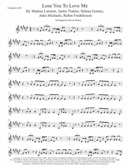 Lose You To Love Me (arr. Kevin Busse)