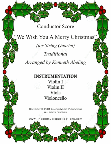 We Wish You a Merry Christmas (for String Quartet) (arr. Kenneth Abeling)