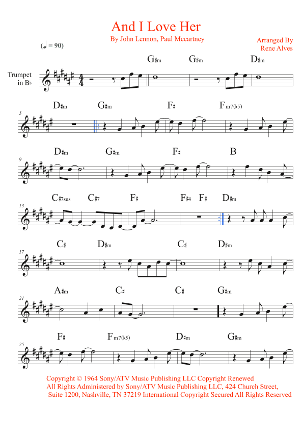 And I Love Her (arr. Rene Alves)