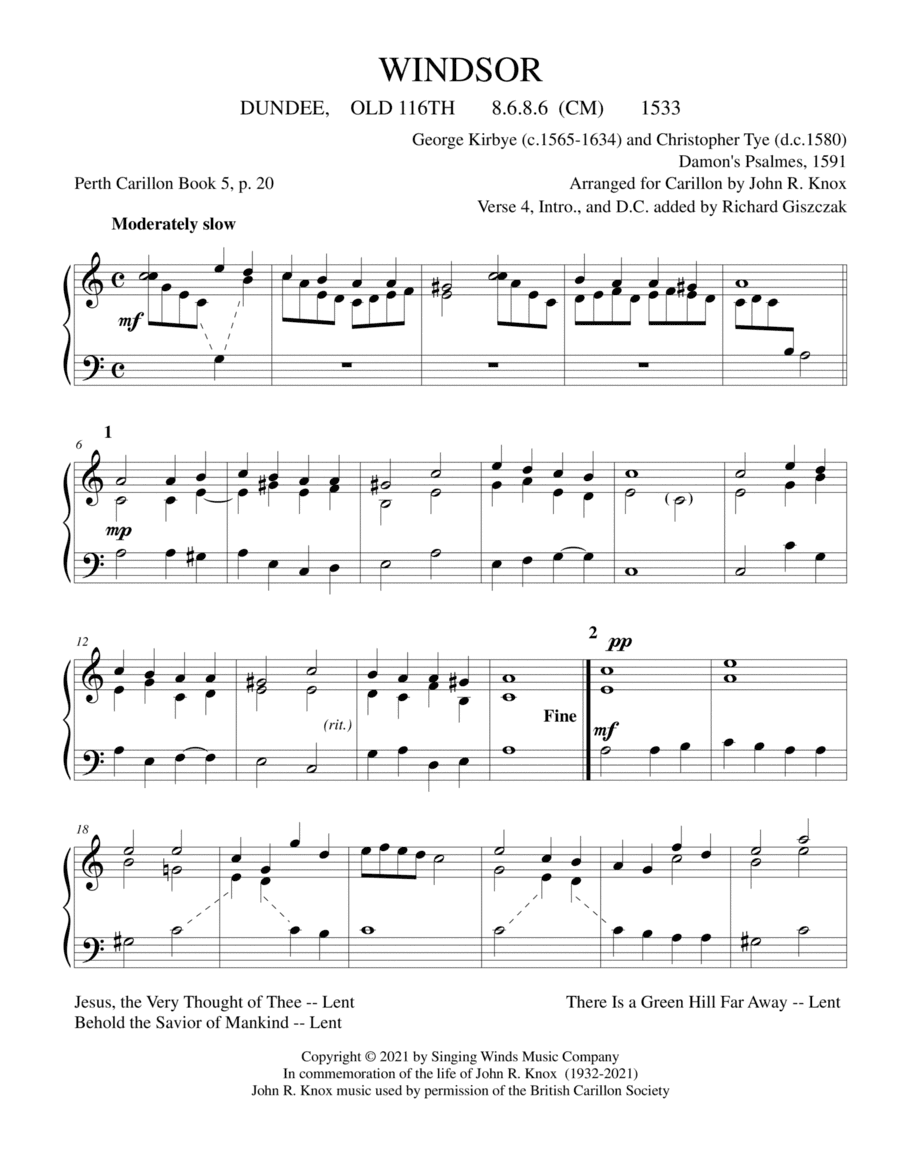 WINDSOR (arr. John R. Knox & Richard Giszczak)