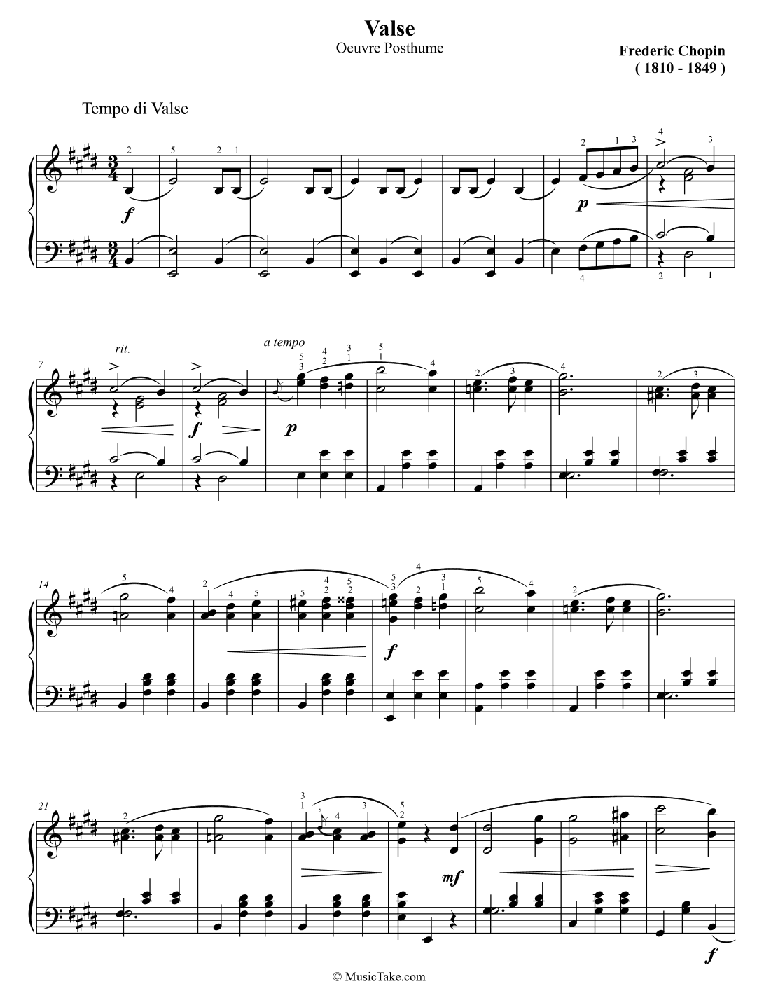 Chopin Waltz in E Major Op. Posth (arr. Ben Choupak)