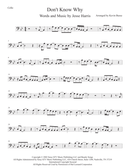 Don't Know Why (arr. Kevin Busse)