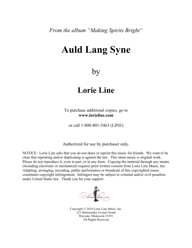 Auld Lang Syne (from the album Making Spirits Bright) (arr. Lorie Line)