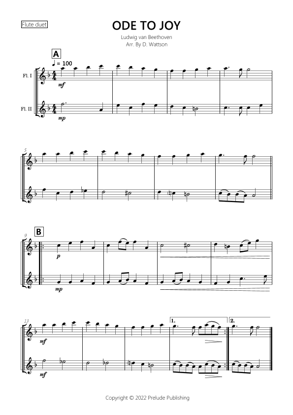 Ode to joy (arr. D. Wattson)