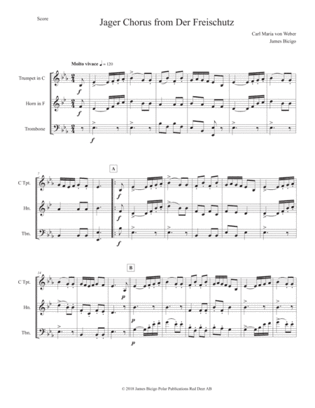Jäger Chorus from Der Freischutz (arr. James Bicigo)