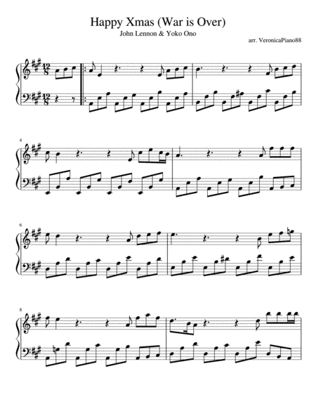 Happy Xmas (War Is Over) (arr. VeronicaPiano88)