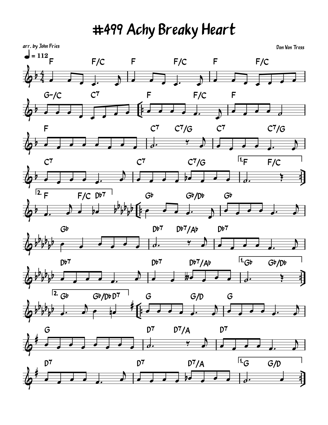 Achy Breaky Heart (Don't Tell My Heart) (arr. John Fries)