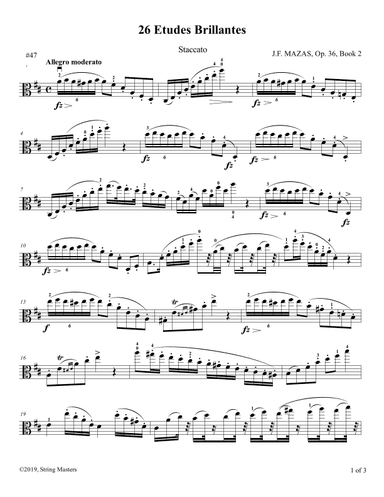 Mazas, Etudes for Viola Op 36, Book 2, No.47 (arr. String Masters)