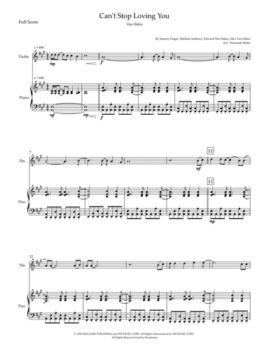 Can't Stop Loving You (arr. Fernando Britto)