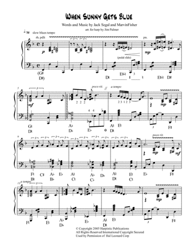 When Sunny Gets Blue (arr. Jim Palmer)