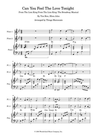 Can You Feel The Love Tonight (arr. Thiago Marconato)