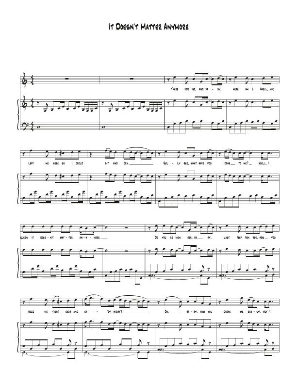 It Doesn't Matter Anymore (arr. Biegler)