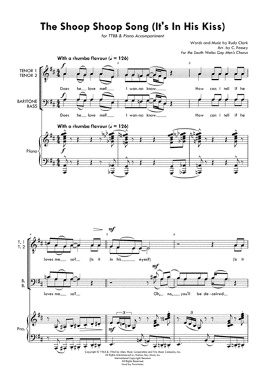The Shoop Shoop Song (it's In His Kiss) (arr. Christopher Fossey (for the South Wales Gay Men's Chorus))