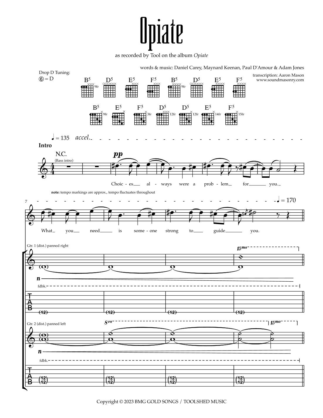 Opiate (arr. Aaron Mason)