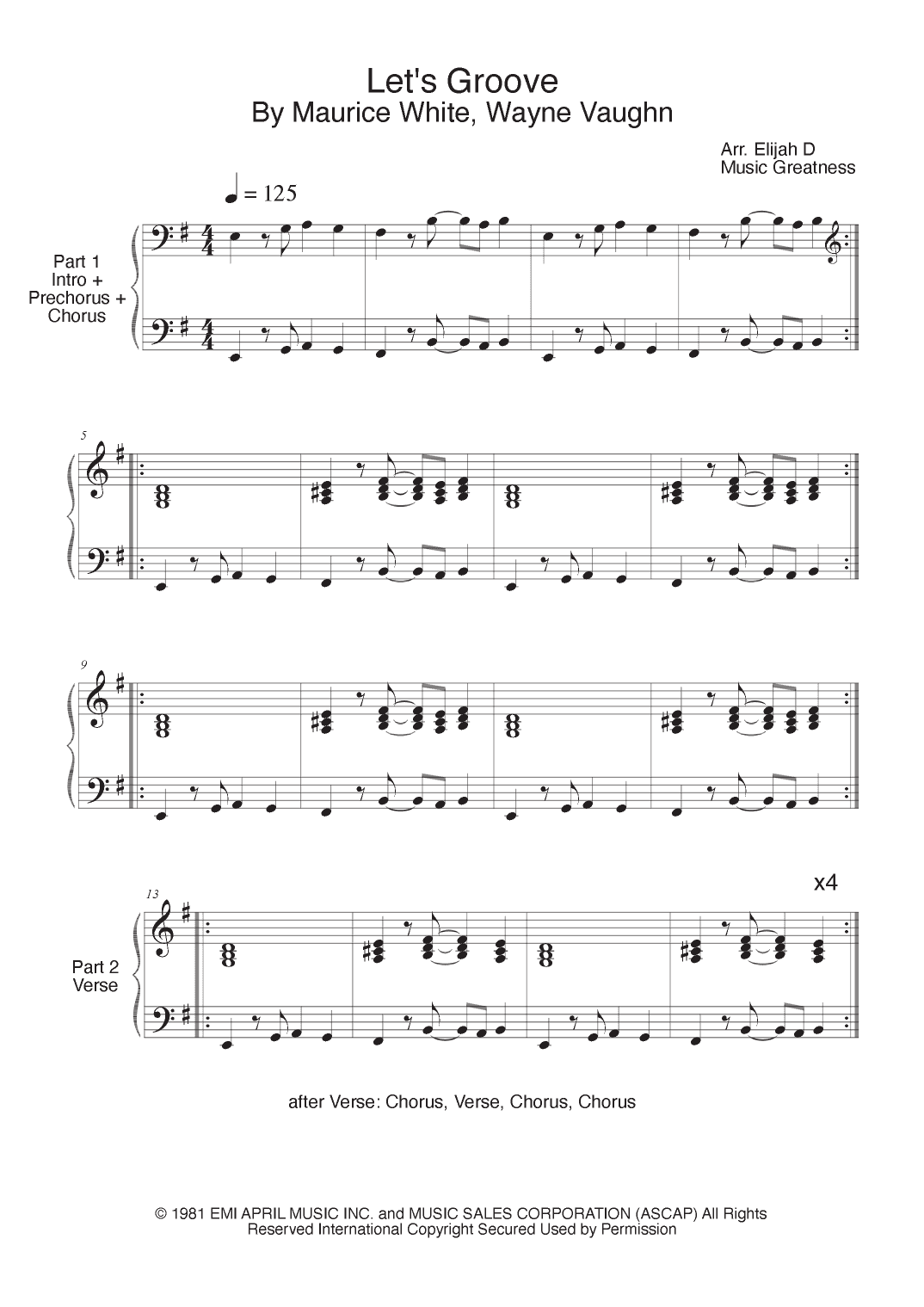 Let's Groove (arr. Music Greatness)