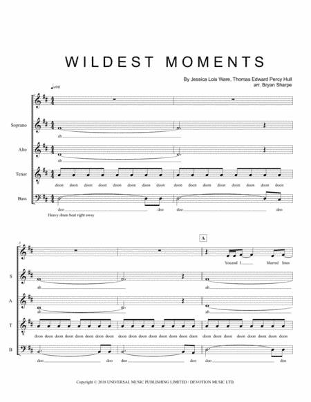 Wildest Moments (arr. Bryan Sharpe)