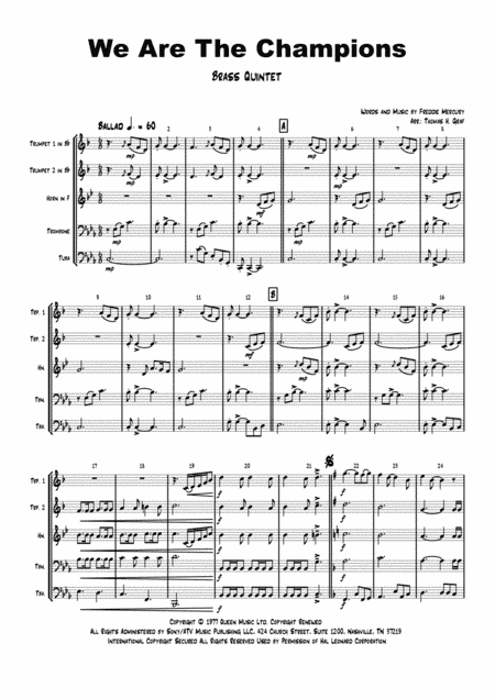 We Are The Champions (arr. Thomas H. Graf)