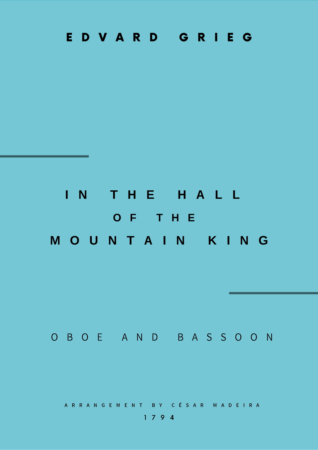 In The Hall Of The Mountain King - Oboe and Bassoon (Full Score and Parts) (arr. César Madeira)