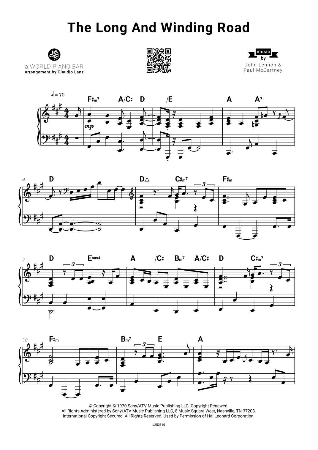 The Long And Winding Road (arr. World Piano Bar)