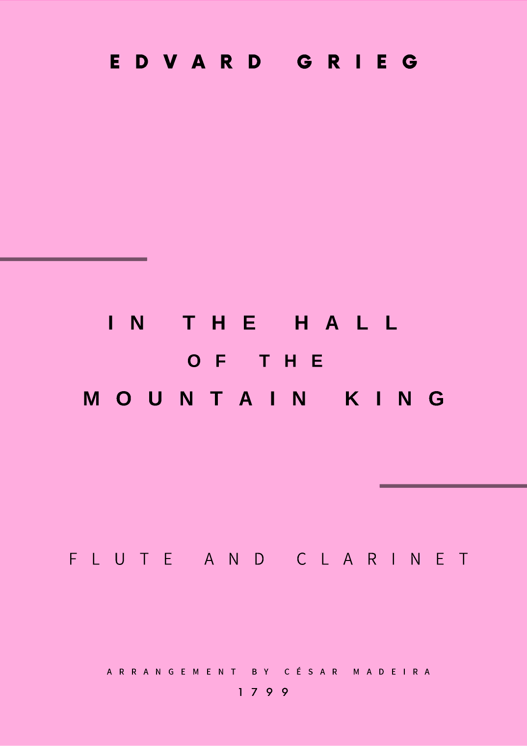 In The Hall Of The Mountain King - Flute and Clarinet (Full Score and Parts) (arr. César Madeira)