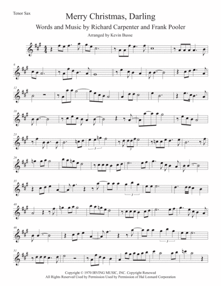Merry Christmas, Darling (arr. Kevin Busse)