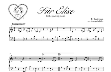 Für Elise (for Very Easy Piano) (arr. Amanda Dills)
