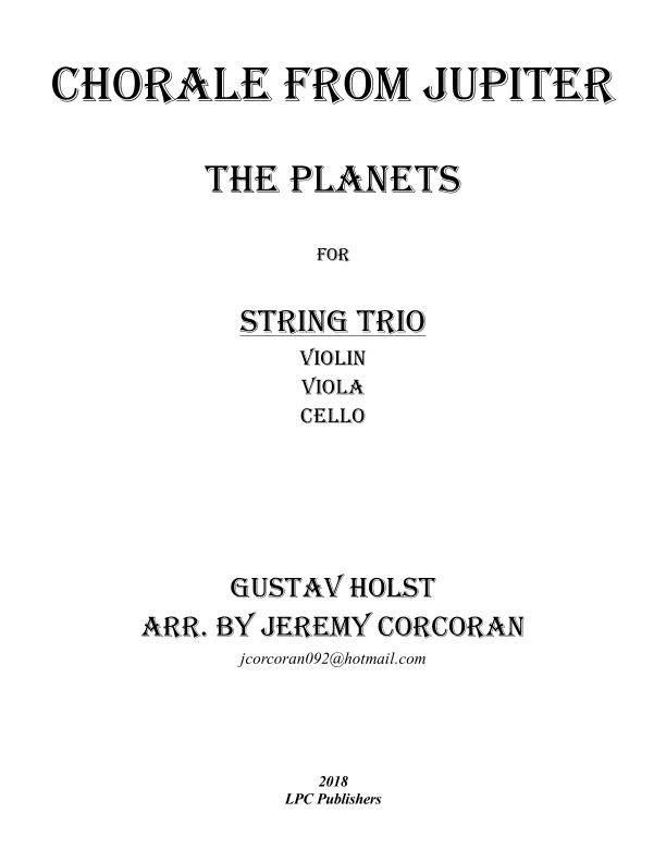 Chorale from Jupiter for String Trio (arr. Jeremy Corcoran)