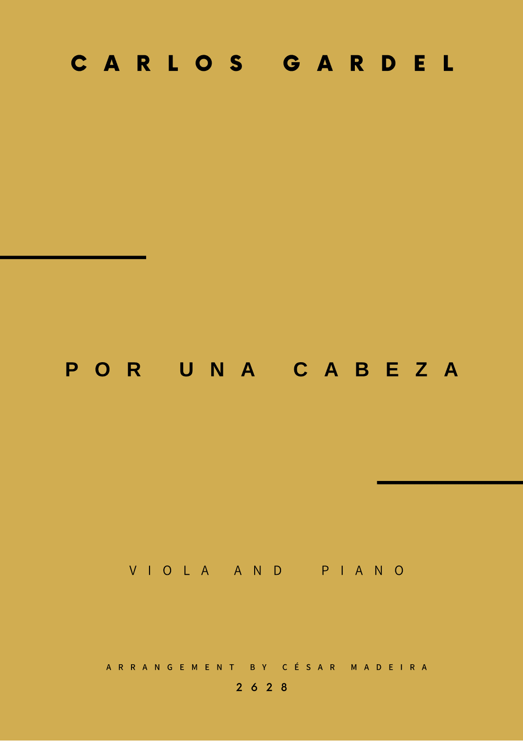 Por Una Cabeza - Viola and Piano - W/Chords (Full Score and Parts) (arr. César Madeira)
