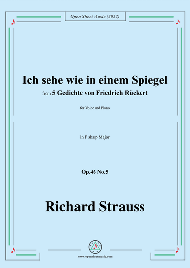 Richard Strauss-Ich sehe wie in einem Spiegel,in F sharp Major (arr. OSM Press)