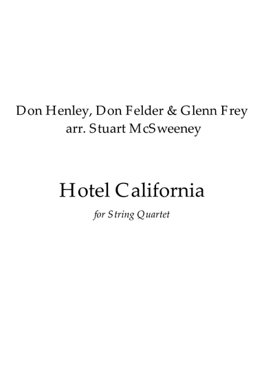 Hotel California (arr. Stuart McSweeney)