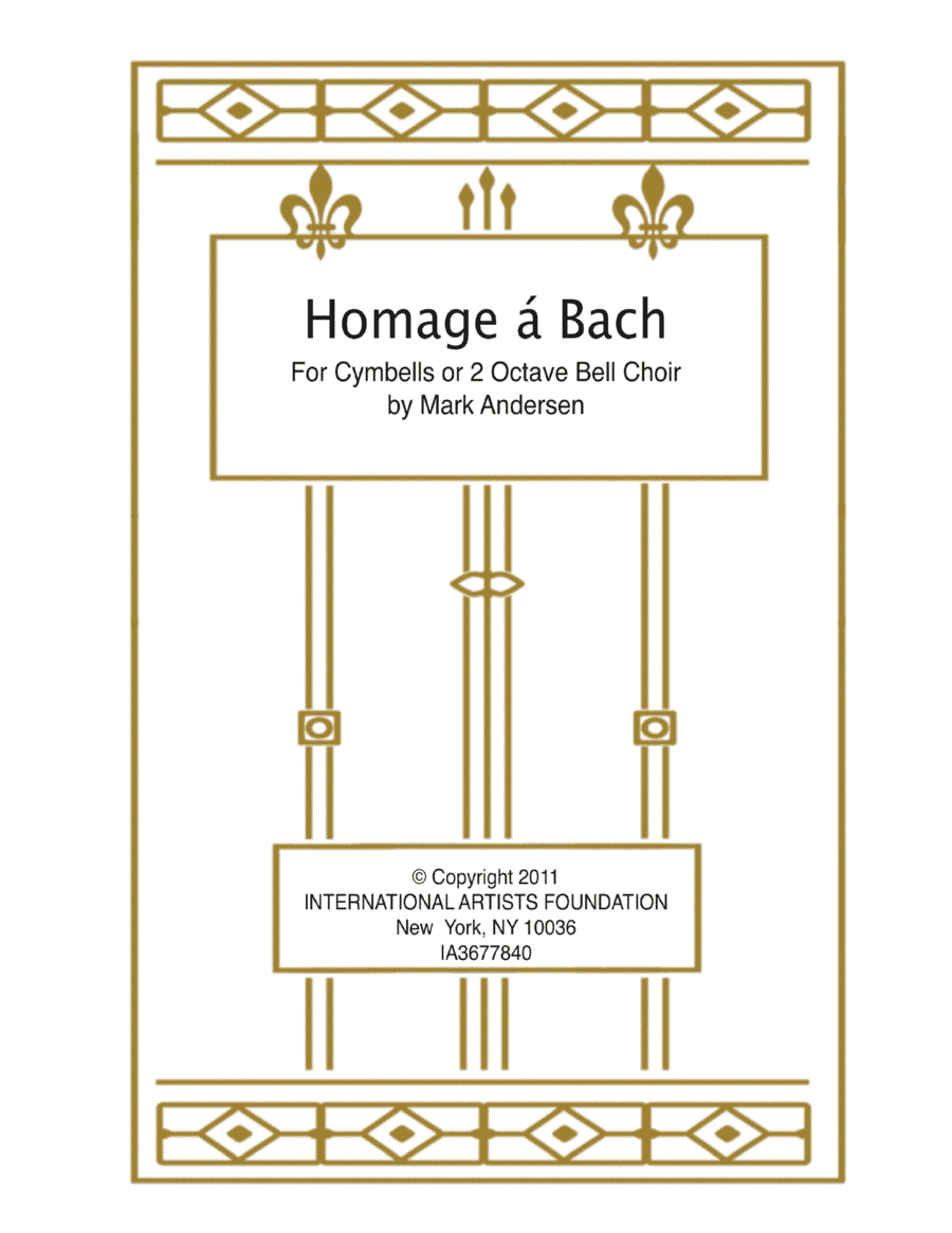 Homage á Bach for Cymbells or 2 Octave Bell Choir C5-C7
