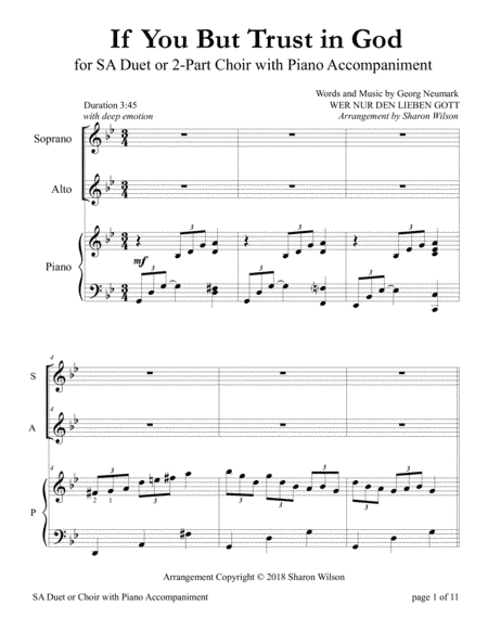 If You But Trust in God to Guide You (for SA Duet with Piano accompaniment) (arr. Sharon Wilson)