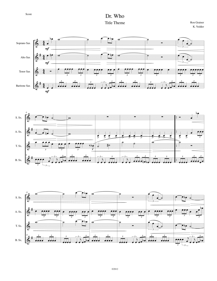 Doctor Who Theme (arr. Katie Vedder)