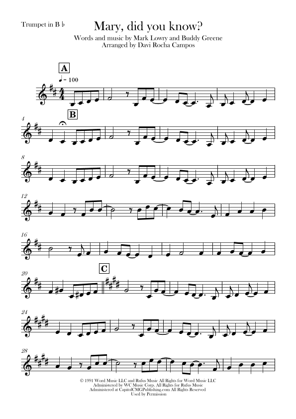 Mary, Did You Know? (arr. Davi Rocha Campos)