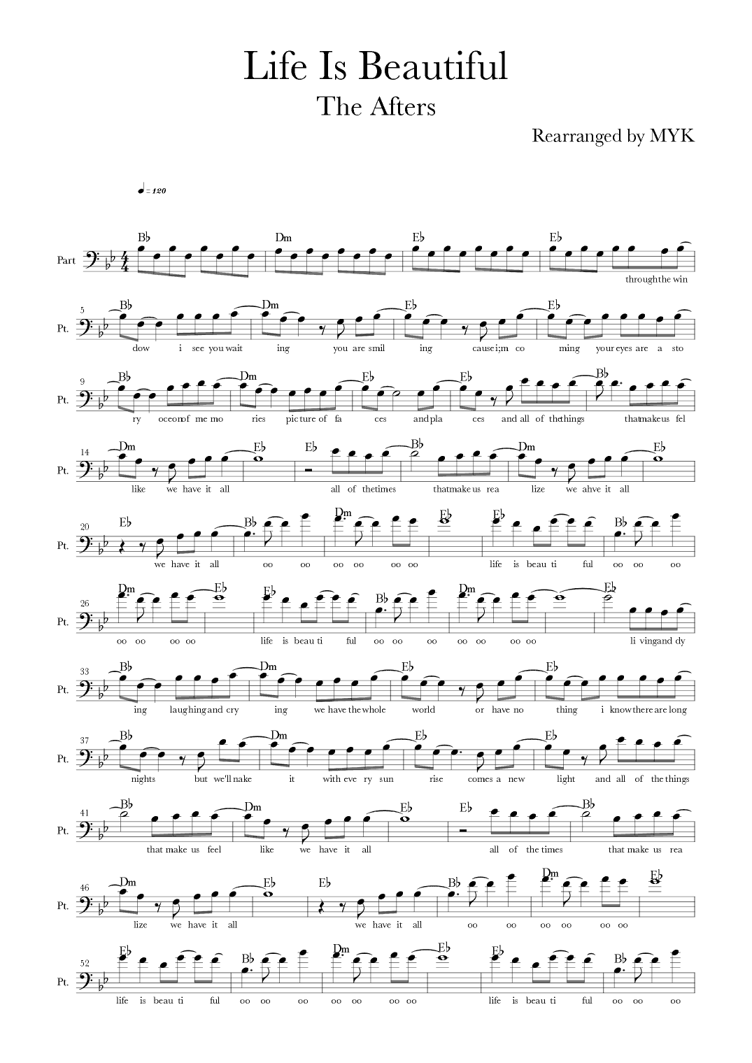 Life Is Beautiful (arr. MYK)