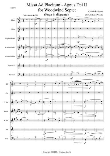 Missa Ad Placitum - Agnus Dei II for Woodwind Septet (arr. Cristiano Vecchi)