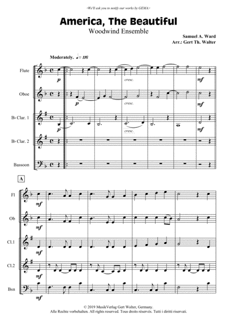 America, The Beautiful (arr. Gert Th. Walter)