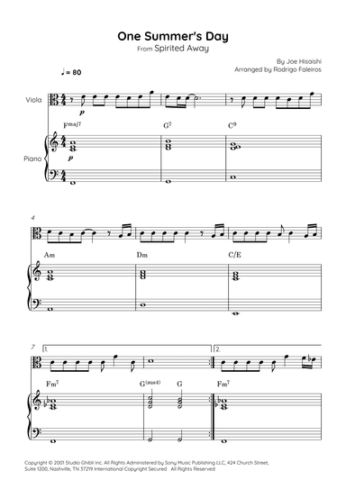 One Summer's Day (arr. Rodrigo Faleiros)