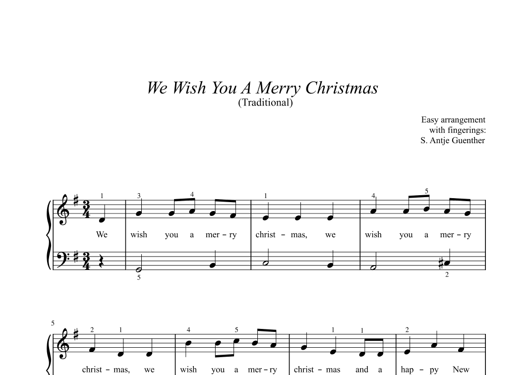 We Wish You A Merry Christmas (arr. Antje Günther)