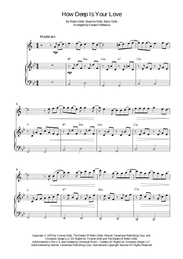 How Deep Is Your Love (arr. Kaiserin Rebecca)