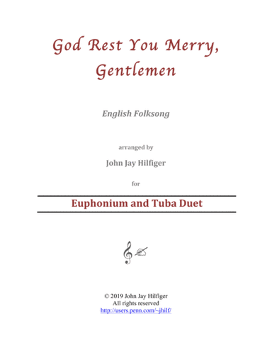 God Rest You Merry, Gentlemen for Euphonium and Tuba (arr. John Jay Hilfiger)