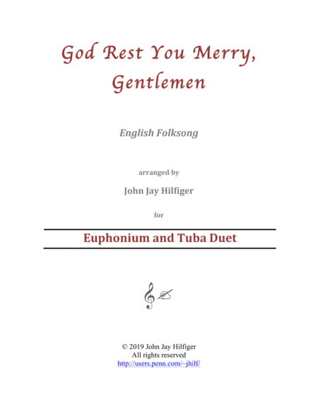 God Rest You Merry, Gentlemen for Euphonium and Tuba (arr. John Jay Hilfiger)