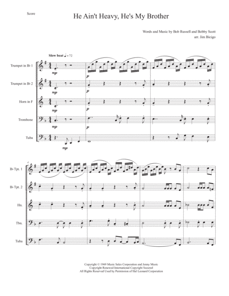 He Ain't Heavy, He's My Brother (arr. Jim Bicigo)