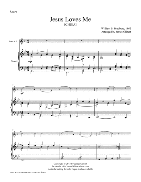 Jesus Loves Me (arr. James Gilbert)